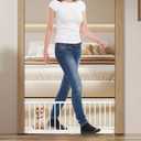 Dog Gate for Small Dogs, Adjustable 18-48" Extra Wide Short Dog Gate for doorways, Low Pet Gate to Step Over for Stairs(White, 10" Height)