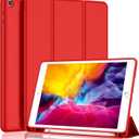 iMieet iPad 9.7 Case (2018/2017 Model, 6th/5th Generation), Smart Cover with Pencil Holder and Soft Baby Skin Silicone Back and Full Body Protection, Auto Wake/Sleep Cover (Red)