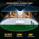 TECKNET 416 LED Solar Lights Outdoor Waterproof, 4200lm 300° Angle & 3 Lighting Modes Motion Sensor Outdoor Lights,2 Pack Solar Powered Flood Wall Lights for Home Patio Fence Yard Deck Garage Street