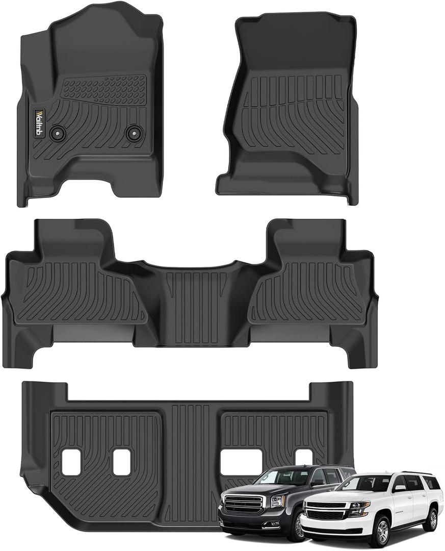 Wailtnb-All Weather Floor Mats for Chevrolet Suburban & GMC Yukon XL 2015-2020 Custom Fit Chevy Suburban & Yukon XL 2015-2020 Waterproof Durable Accessories for Suburban