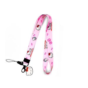FBTLDS Hallo Kitty Lanyard for Keys and Women, Lanyards for ID Holder, Cute Kawaii Anime Pink Lanyard Pack of 2