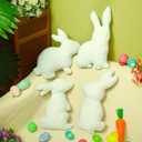 Huwena 4 Pcs Easter Bunny Pillows Decorative Bunny Shaped Throw Pillow Wool White Soft Rabbit Cute Plush Stuffed Pillow Cushion for Sofa Bed Bedroom Living Room Party Outdoor Home Decoration Couch