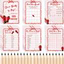 Shes Ready to Pop Baby Shower Games Bundle, 111 Pcs Soda Pop Theme Set with 5 Games, 90 Cards, 20 Pencils and 1 Answer Cards, Pink Gingham and Bow Decor for Gender Reveal, Party Supplies