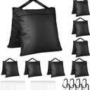 8 Packs Sandbags Weight Bags for Photo Studio, Heavy Duty Saddlebag for Canopy, Umbrella Base, Backdrop Stand, Photo Tripod, Picnic Table,Fishing Chair (Black)