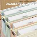 Extra Capacity Legal Size Plastic Hanging File Folders,Reinforced 2" Pastel Expanding Pocket,12 Pack Legal Hanging Folders for Filing Cabinet,Expandable Hang Folder with tabs,for Office School