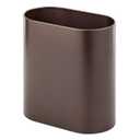 mDesign Slim Pill-Shaped Metal 1.98 Gallon/7 Liter Recycle Trash Can Wastebasket, Garbage Container Bin - Bathroom, Kitchen, Bedroom, Office - Durable Stainless Steel, Mirri Collection, Bronze