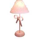 Pink Bow Desk Lamp for Girls Room Nordic Metal Table Lamp for Girl's Bedroom Décor Cute Coquette Table Light with Fabric Stitch Shade Modern Children Bedside Lamp Kids Reading Lighting (Pink)