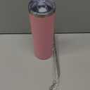 BJPKPK Skinny Insulated Tumbler, Stainless Steel Reusable Slim Insulated Travel Coffee Cup with Lid,Light Pink,20oz