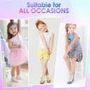 4 Pairs Crew Socks Ruffle - Fancy White Socks Cute For Women, White/Yellow/Blue/Pink