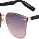 Bluetooth Smart Audio Sunglasses, Smart Wireless Bluetooth Glasses for Men Women, Outdoor UV Protection and Voice Control (Purple)