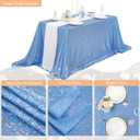 QueenDream Sequin Tablecloth 60"x102" Sparkly Party Table Cloths Sequin Table Cloth Overlay for Wedding Birthday Baby Shower Decoration Baby Blue