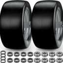 11x 6.00-5 Flat Free Tire, 2 Pack Zero Turn Front Mower Tires, 11x6.00-5 Solid Lawn Mower Tire with 3/4" or 5/8" & 1/2" Bearings, 450lbs, 6"- 8" Centered Hub for Bad Boy/Cub Cadet Lawn Mowers, 11x6.00-5 Solid TiresGery Rim)