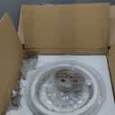 WUZUPS Chandelier Rustic Farmhouse Industrial Round Ceiling Pendant LED Light Fixture with Clear Glass Shades for Dining Room Kitchen Island Foyer Entryway, H 17" x W 13.4", E26 Base, Brushed Nickel