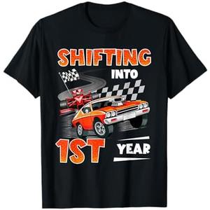 Shifting into 2st Years Racing Car Birthday 2 Year Old T-Shirt Kids 2Y