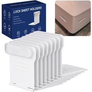 Lock Sheet Holders - 8Pcs Bed Sheet with Lock Strips Keep Sheets Firm & Tight, Easy to Install for All Mattress Sizes