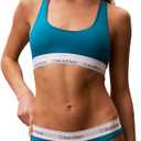 Calvin Klein Women's Modern Cotton Unlined Wireless Bralette (Medium, Teal Breeze)