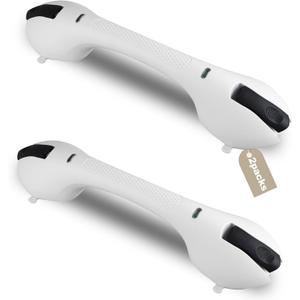 Shower Grab Bar 2 PCS Suction Grab Bars for Bathtubs and Showers, Shower Handle Removable Shower Handrails for Kids, Bathroom Safety Grip Waterproof(White)