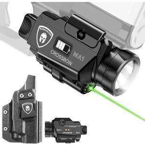 WARRIORLAND Universal Light Laser Combo with Taurus G2C/G3C Holster, Green Beam & LED Tactical Light, Magnetic USB Rechargeable Flashlight-Screen Displays Battery Status, Crossbow MA1 w/ G2C Holster