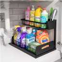 Under Sink Organizer 2 Tier with Slide-Out Drawer and Brush Holder (1)