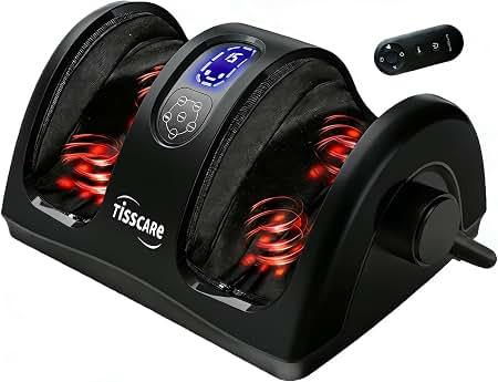 TISSCARE Foot Massager for Neuropathy: Shiatsu Feet Massager with Heat for Plantar Fasciitis, Pain Relief, Circulation, Deep Kneading Relaxation Massage for Women Men