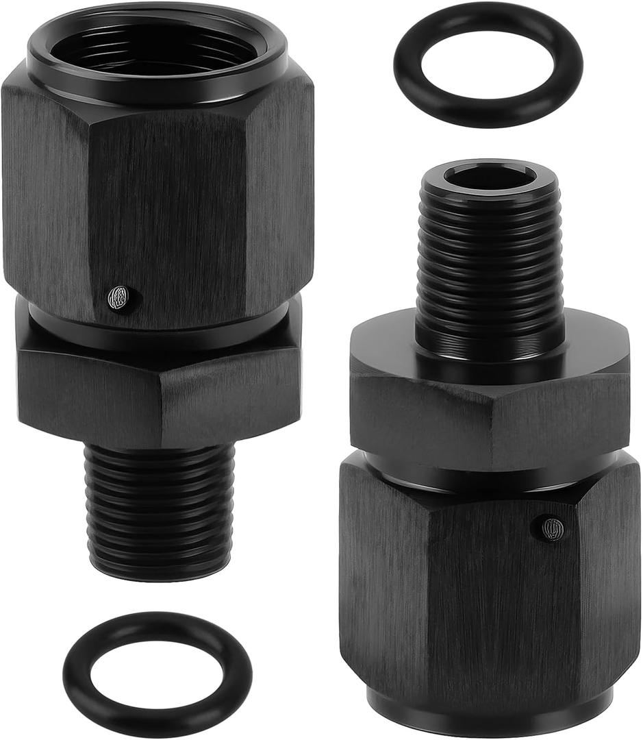 2 Pcs 1/8 NPT to 6AN Fitting Adapter, CNC-Machined Aluminum with Anodized Finish for Corrosion Resistance, Automotive Performance Upgrade Fuel Line Hose Transmission Oil System
