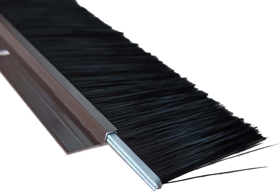 Brown 2 Sets x39.37 Long Inches Net Hair Width 3 Inches Garage Door Brush Sweeps Seal Roll Up Door Brush Retsun Durable Easy Mounting (Brown 3, 2)