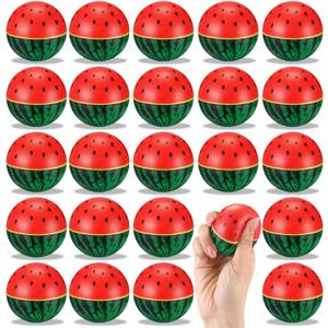 24 Pcs Watermelon Stress Balls Bulk 2.5 Inch Mini Foam Watermelon Squeeze Balls Stress Relieve Fidget Toy Decoration One in a Melon for Summer Fruit Birthday Pool Celebration Favors