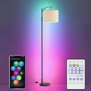 Adjustable Floor Lamp with Remote Control, RGB LED Light, Modern Design, Dimmable, Ideal for Living Room and Bedroom