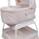 TruBliss Baby Sweetli Calm Infant Bassinet Bedside Crib Sleeper with Cry Recognition, Electric Mobile with Deluxe Toys, Music, Nightlights, Vibration (Wheat Melange)