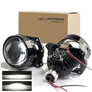 HDYEGIOU 3.0 Inch Bi Projector Lens,Universal Projector Lens for Car Retrofit,Focus Beam with Sharp Cut Off Line,Hi/Lo Beam,6000K,20,000LM