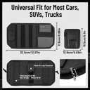 2 Pack Car Sun Visor Organizer, Auto Interior Accessories Tactical Molle Panel & PU Leather Visor Storage Pouch with Sunglasses Clip, Multi-Pocket Document Holder for Truck SUV Car Gear