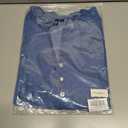 Womens Short Sleeve Ruffle Blouse V Neckline Ruffled Collar Shirt Casual Blue Top (Blue, L)