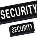 Security Hook and Loop Patch Ultra Reflective Security Patch Durable Fabric Patches for Men Vest, Jacket, Carrier, Gear, Bag, Hat, Black, Pack of 2 