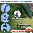 Garden Kneeler Umbrella, 42 Large Chair Umbrella with Universal Clamp, 360Swivel and UPF 50+ Protection,Folding Clip on Umbrellas for Garden Seat Kneeling Bench Camping Chair, NO KNEELER