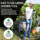 4-Claw Weed Puller Tool,45'' Stand Up Heavy Duty Long Handle Weeding Tool,High-Strength Stainless Steel Garden Weed Remover Tool,Without Bending DesignErgonomic