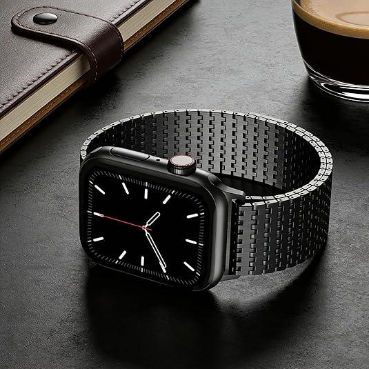 Magnetic Mesh Loop Band Compatible with Apple Watch Band 49mm 46mm 45mm 44mm 42mm 40mm 41mm 38mm Men Women, Stainless Steel Adjustable Metal Strap for iWatch Series 10 9 8 7 6 5 4 3 2 1 Ultra SE