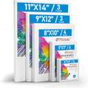 GOTIDEAL Canvas for Painting -18 Pack, Multi Pack 4x4, 5x7, 8x10, 9x12,11x14 Canvas Boards for Painting, Primed White Blank Artist Canvas Variety Pack for Acrylic, Oil Paint, Watercolor, Gouache
