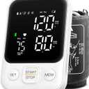 Blood Pressure Monitor Upper Arm Machine Accurate Adjustable BP Cuff Kit Led Backlit Display 2 Users 240 Sets Memory Includes Storage Bag White