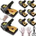 Mouse Traps, Rat Trap Quick Effectively Best Mouse Trap, Reusable Plastic Mousetraps Used Indoor & Outdoor Mice Snap Traps for Basement/Garage/Attic Anywhere 9set(2L+6s+1*Clip)