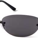 JUDOO Y2K Oval Sunglasses for Men Women 90s Vintage Rectangle Cool Glasses (Black)