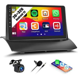 SIXWIN Android Car Stereo for Ford Fiesta 2009-2014 2G+32G with CarPlay Android Auto Mirror Link 26UI 9 Inch Touch Screen Car Radio Bluetooth GPS Navigation WiFi HiFi FM Radio SWC Backup Camera