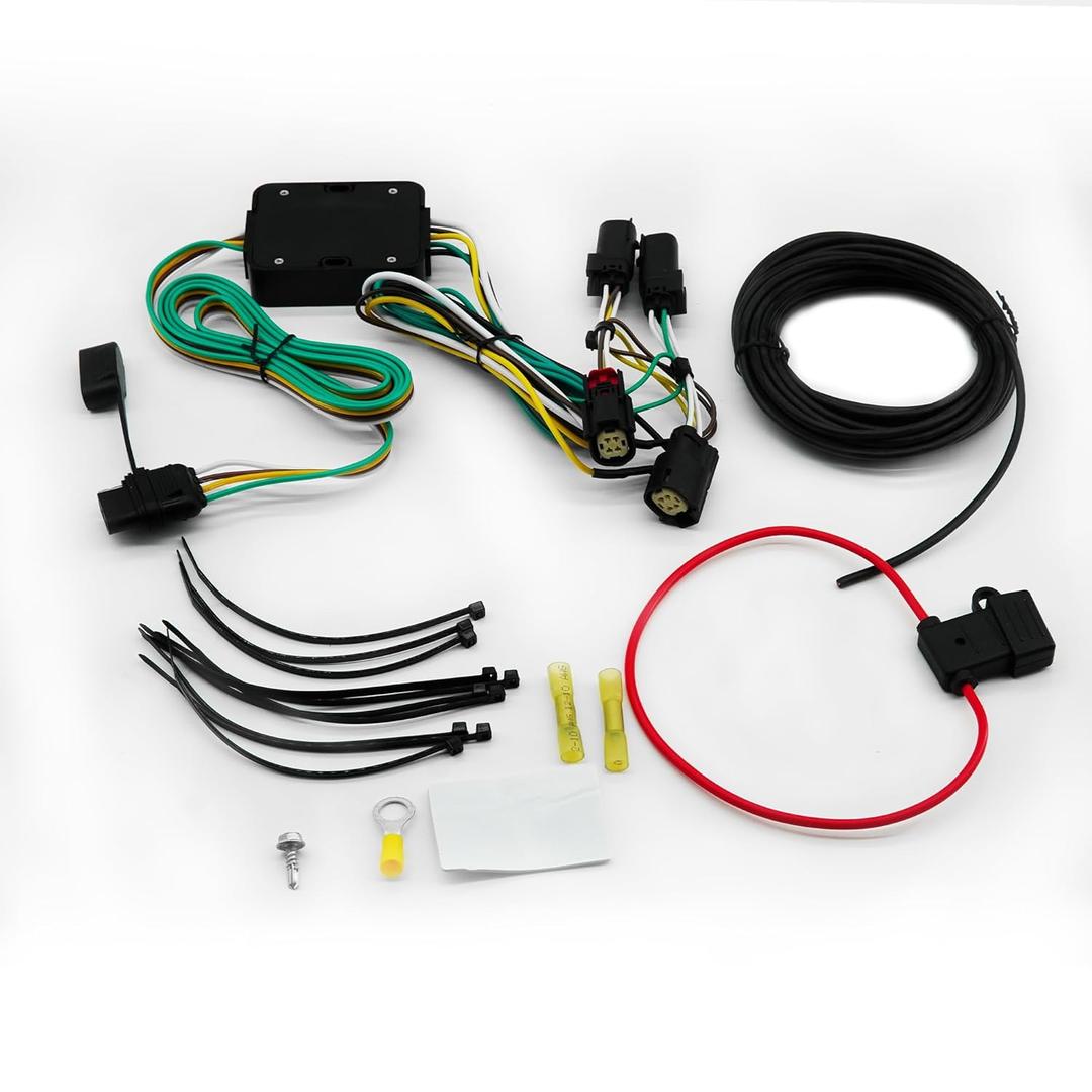 4-Pin Trailer Wiring Harness 56327 Fit for 2015-2024 Ford Transit 150, 250, 350, 350 HD Cargo & Passenger Wagon, Vehicle-Side 4 Flat T-Connector