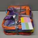 6 Color Large Toy Storage Bags with Labels, Reusable Clear PVC Board Game Storage, Travel Waterproof Organizer Bags with Zipper for Building Blocks, Puzzle, Kids Books