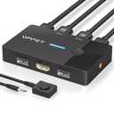 HDMI KVM Switch 1 Monitors 2 Computers 4K@60Hz USB KVM Switches 2 Ports for 2 PC Sharing Single Monitor and Keyboard Mouse with Wired Extend Controller Plug and Play (Black)