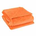 uxcell Flannel Fleece Blanket Twin Size - Soft Lightweight Plush Microfiber Bed Blanket for Sofa or Couch, Machine Washable Blankets Fleeces, Orange 60x78 Inch