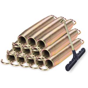 Trampoline Springs Replacement 3.5" to 8.5" Galvanized Steel Heavy Duty High Tensile Universal Trampoline Accessories with T-Hook Tool, 12 to 48 Pack