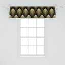 Ambesonne Abstract Window Valance, Optical Illusion Geometric Pattern from Retro Feels Repeated Artwork, Curtain Valance for Kitchen Bedroom Decor with Rod Pocket, 54" X 12", Charcoal Grey Mustard
