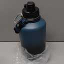 Insulated Water Bottle | Thickened Stainless Steel Vacuum Metal | Portable Sports Half Gallon Large Water Jug for Gym and Hiking with Straw, Carrier Bag, Handle Strap | BPA-Free 64 oz (Advanced Black)