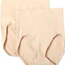 Bali Womens Shaping Ultra Firm Control Seamless Shapewear Brief Fajas, Pack of 2, DFX204 (Soft Taupe,XL)