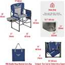 SUNNYFEEL Camping Directors Chair, Heavy Duty,Oversized Portable Folding Chair with Side Table, Pocket for Beach, Fishing,Trip,Picnic,Lawn,Concert Outdoor Foldable Camp Chairs, 21 inches x 25 inches x 36 inches